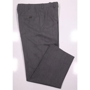 Oxxford Current Label Solid Gray Flat Front Wool Dress Pants Trousers 32x28
